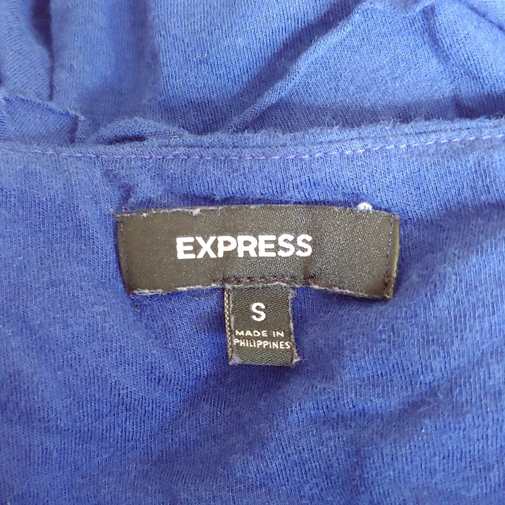 Express Blue Ruffled Halter Dress - Picture 7 of 8